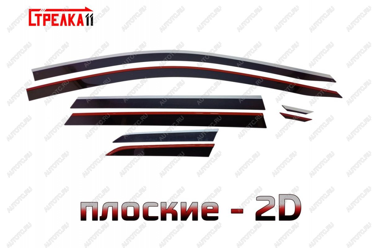 6 999 р. Дефлекторы окон 2D с хром накладками Стрелка11  Jetta VS5 (2019-2024) дорестайлинг (черные)  с доставкой в г. Пермь