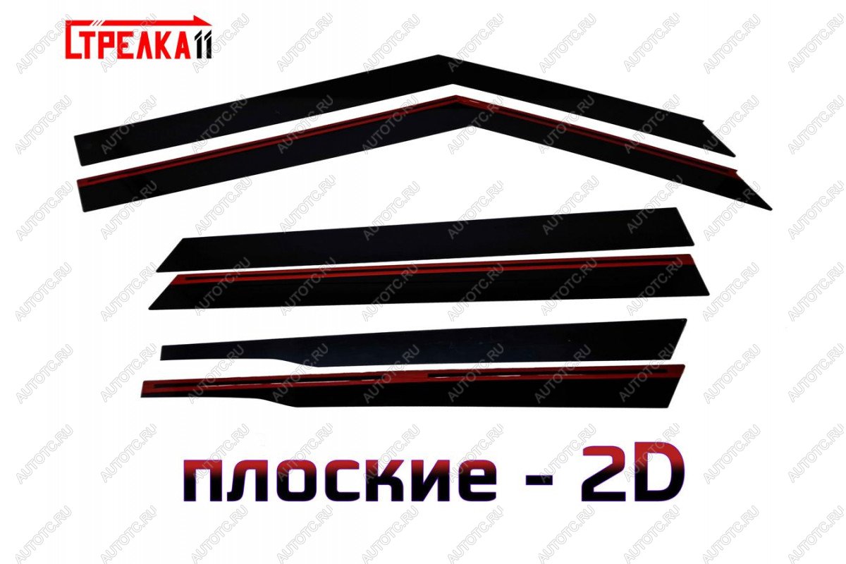 4 699 р. Дефлекторы окон 2D Стрелка11  KIA Soul  SK3 (2018-2022) (черные)  с доставкой в г. Пермь