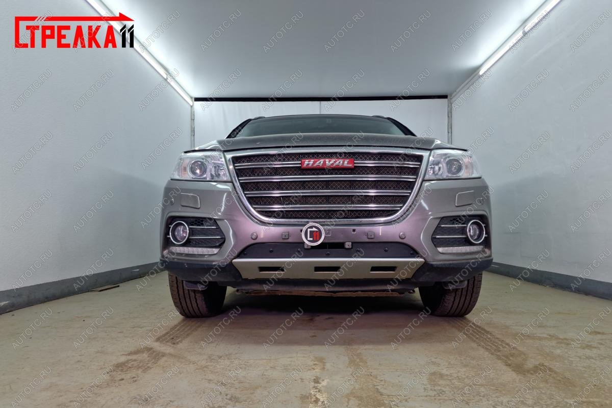 759 р. Зимняя заглушка решетки радиатора (низ) Стрелка11  Haval H6 (2013-2020) (черная)  с доставкой в г. Пермь