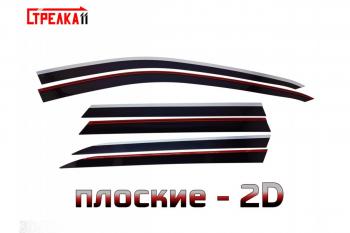Дефлекторы окон 2D с хром накладками Стрелка11 JAECOO J8 (2024-2025) (черные)