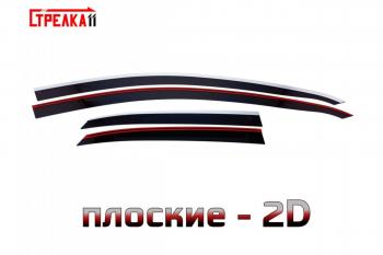 Дефлекторы окон 2D с хром накладками Стрелка11 KIA Ceed  3 CD (2018-2025) хэтчбэк (черные)