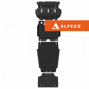 Защита картера, редуктора, КПП и РК (4 части) (V-all) ALFECO Toyota Land Cruiser  J300 (2021-2025) дорестайлинг (сталь 2 мм)