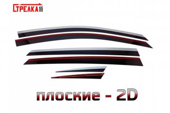  Дефлекторы окон 2D укороченный с хром накладками Стрелка11 Changan UNI-V лифтбэк (2021-2025) (черные)