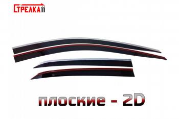 Дефлекторы окон 2D с хром накладками Стрелка11 Chevrolet Equinox (2016-2021) дорестайлинг (черные)
