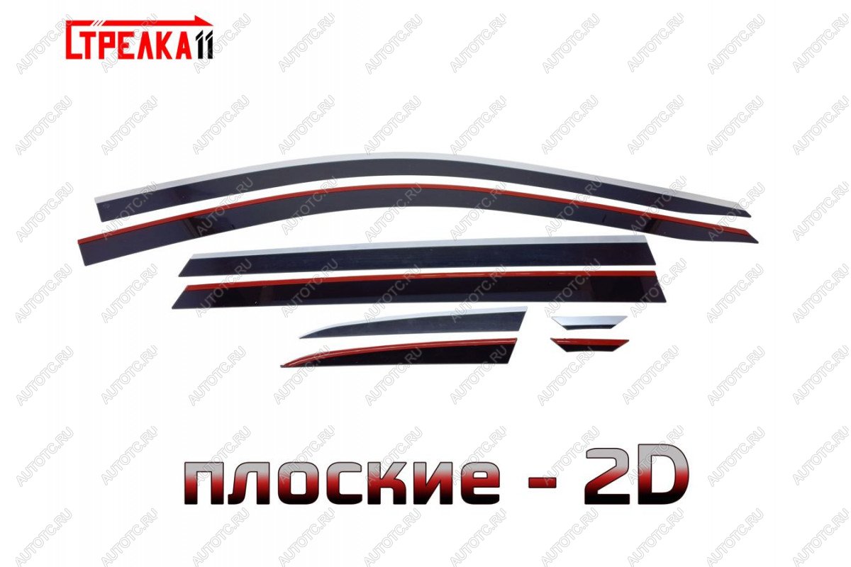 6 999 р. Дефлекторы окон 2D с хром накладками Стрелка11 Jetta VS7 (2019-2025) (черные)  с доставкой в г. Пермь
