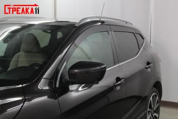 Дефлекторы окон 2D (прямой) Стрелка11 Nissan Qashqai  2 (2013-2019) J11 дорестайлинг (черные)