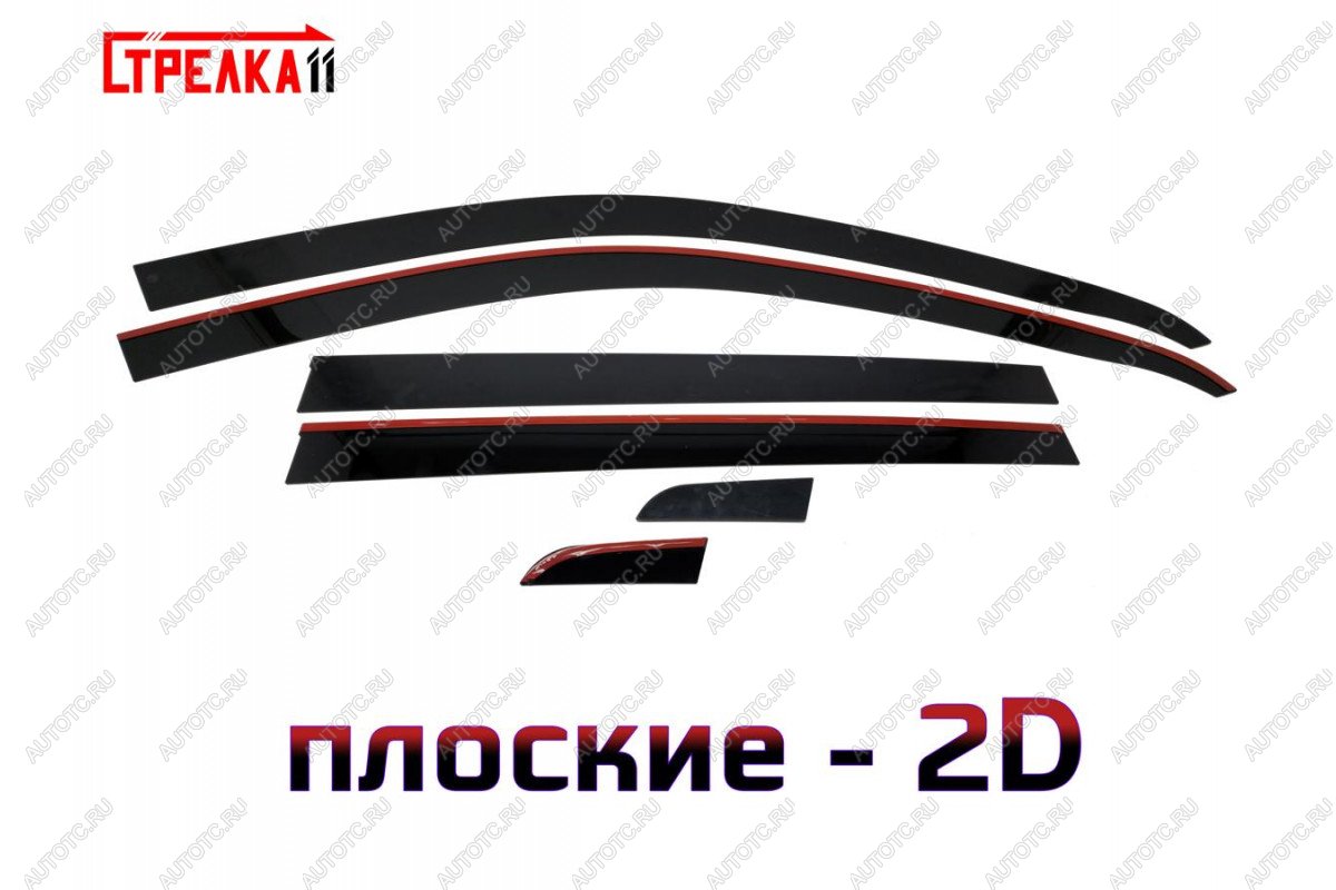 4 699 р. Дефлекторы окон 2D Стрелка11 Volkswagen Tiguan NF дорестайлинг (2006-2011) (черные)  с доставкой в г. Пермь