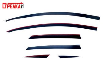 Дефлекторы окон 2D Стрелка11 KIA ProCeed  3 CD универсал (2018-2021) дорестайлинг (черные с хром накладками)