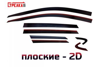 Дефлекторы окон 2D Стрелка11 Geely Coolray  SX11 (2018-2023) дорестайлинг (черные)