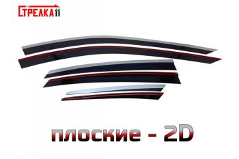 Дефлекторы окон 2D Стрелка11 GENESIS G80  RG3 (2020-2022) седан (черные с хром накладками)