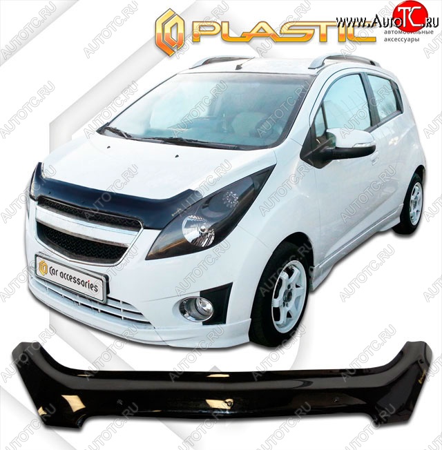 2 159 р. Дефлектор капота CA-Plastik  Ravon R2 (2016-2025) (Classic черный, Без надписи)  с доставкой в г. Пермь