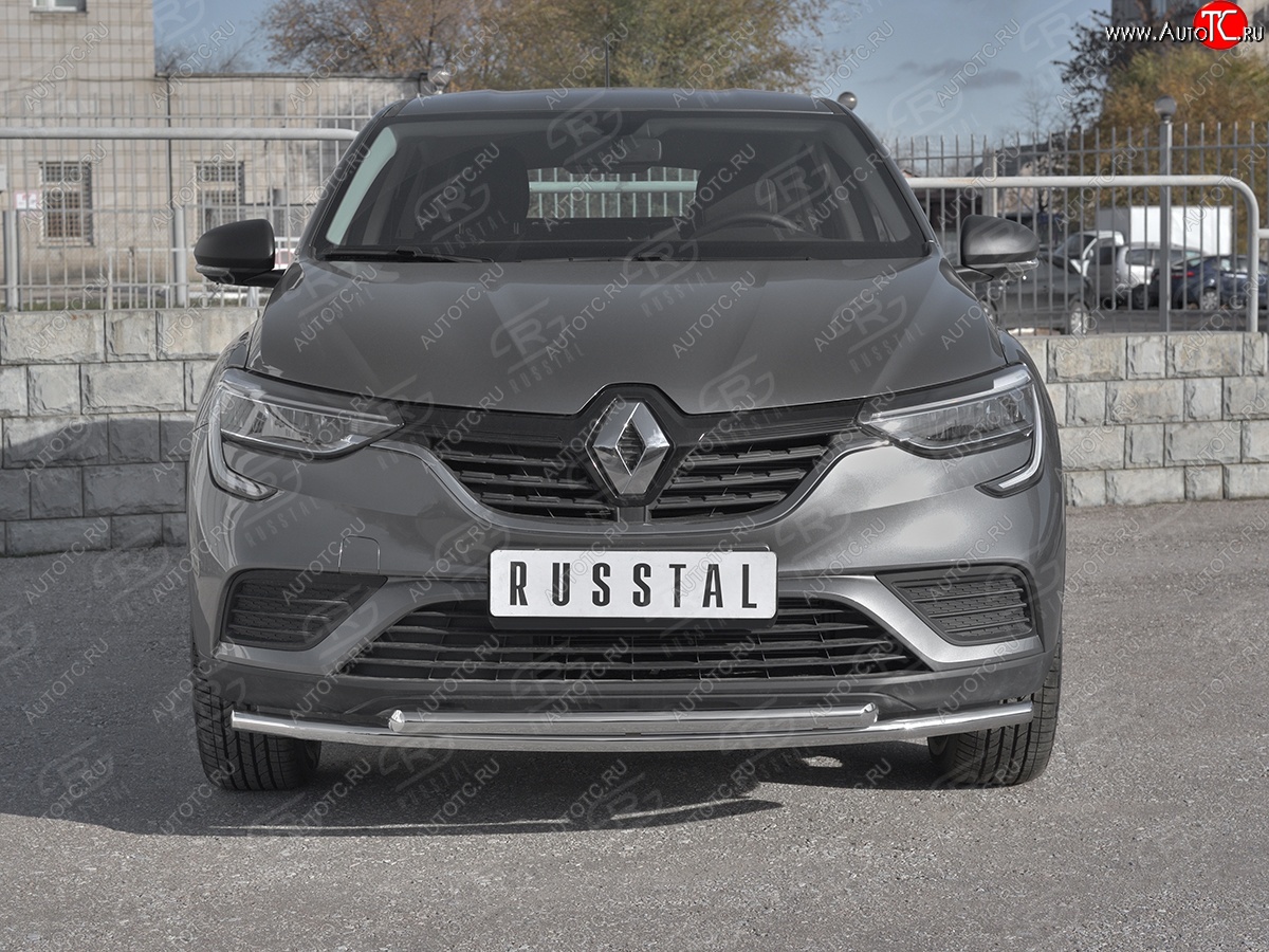 15 749 р. Защита переднего бампера (2 трубы Ø42 и 42 мм, нержавейка) SLITKOFF Renault Arkana (2019-2025)  с доставкой в г. Пермь