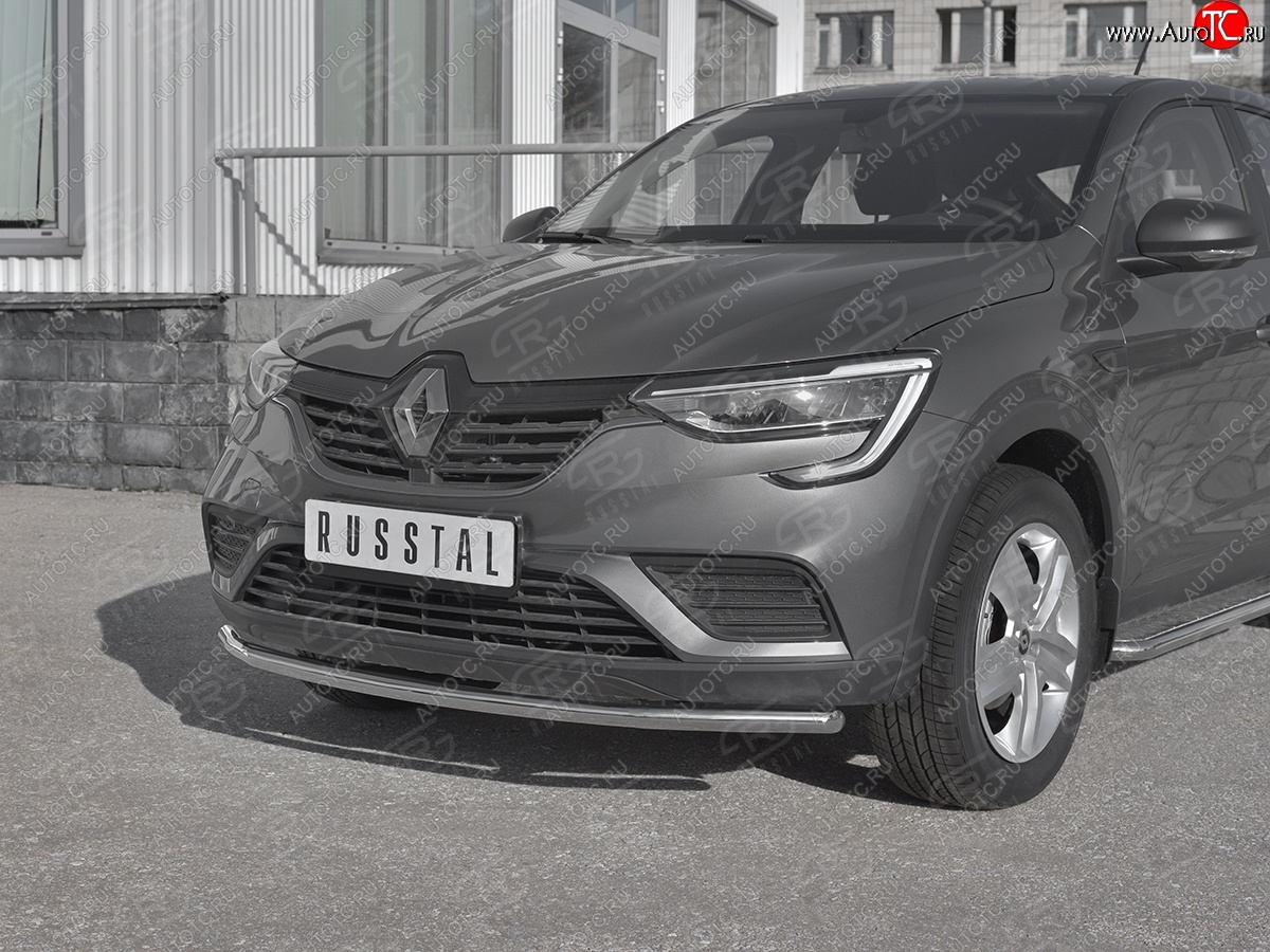 13 199 р. Защита переднего бампера (Ø42 мм, нержавейка) SLITKOFF Renault Arkana (2019-2025)  с доставкой в г. Пермь