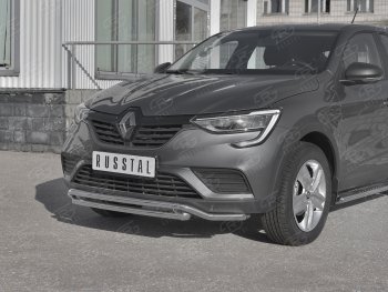 16 999 р. Защита переднего бампера (2 трубы Ø42 мм, нержавейка) SLITKOFF Renault Arkana (2019-2025)  с доставкой в г. Пермь. Увеличить фотографию 2