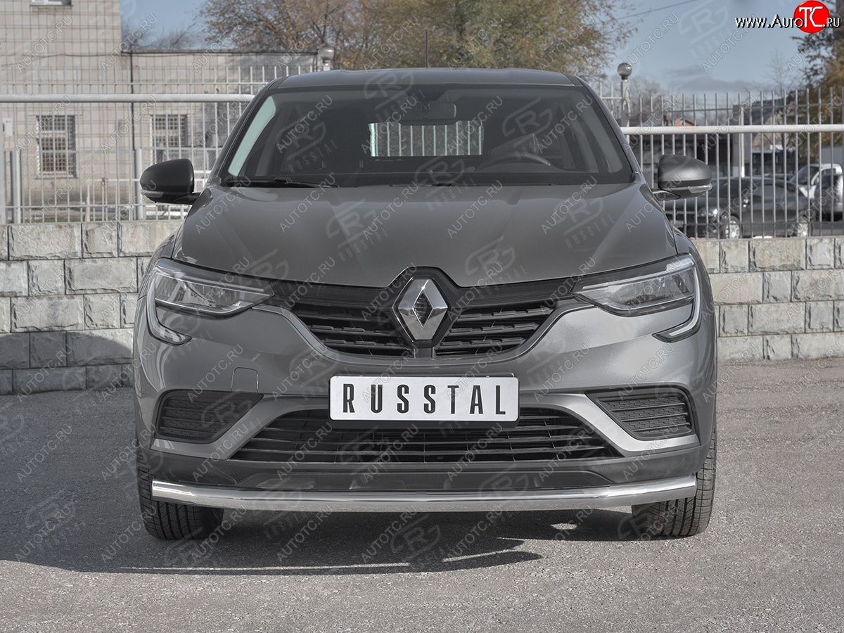 13 799 р. Защита переднего бампера (Ø 63 мм, нержавейка) SLITKOFF Renault Arkana (2019-2025)  с доставкой в г. Пермь