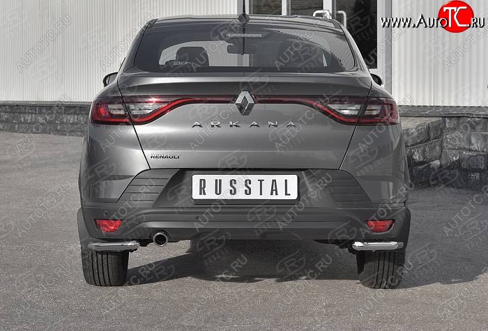 11 999 р. Защита заднего бампера (Ø42 мм уголки, нержавейка) SLITKOFF Renault Arkana (2019-2025)  с доставкой в г. Пермь