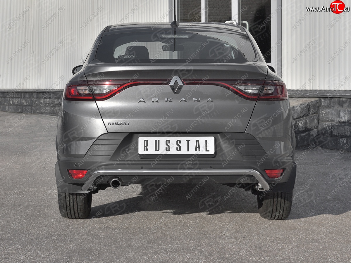 13 899 р. Защита заднего бампера (Ø42 мм, нержавейка) SLITKOFF Renault Arkana (2019-2025)  с доставкой в г. Пермь