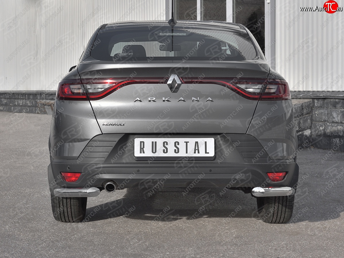13 099 р. Защита заднего бампера (Ø63 мм уголки, нержавейка) SLITKOFF Renault Arkana (2019-2025)  с доставкой в г. Пермь