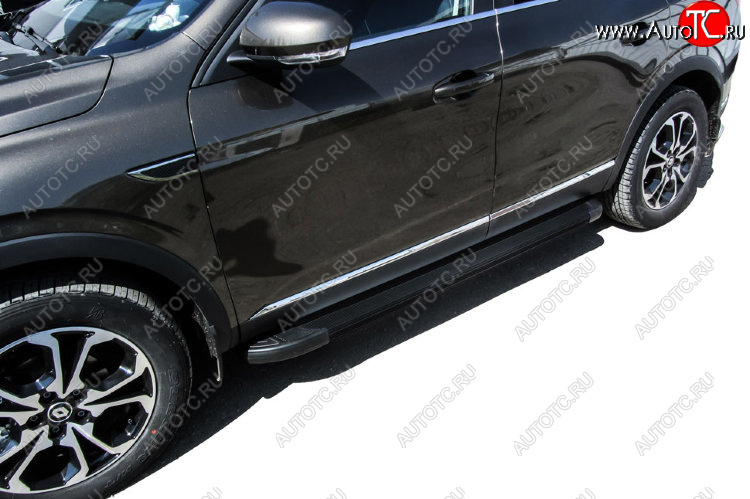 13 349 р. Пороги алюминиевые Slitkoff  Renault Arkana (2019-2025) (Optima Black )  с доставкой в г. Пермь