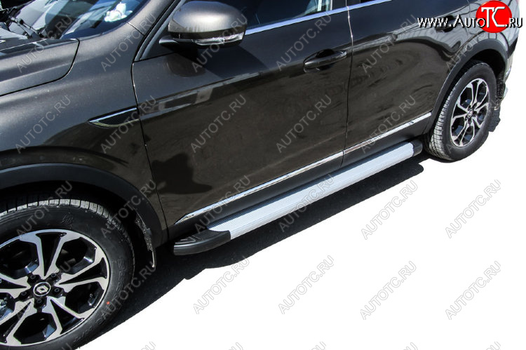 13 349 р. Пороги алюминиевые Slitkoff  Renault Arkana (2019-2025) (Optima Silver)  с доставкой в г. Пермь