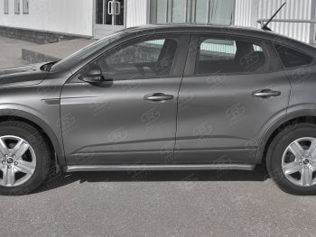 19 549 р. Защита порогов (Ø63 мм, нержавейка) SLITKOFF  Renault Arkana (2019-2025) (Металлические торцы под 45°)  с доставкой в г. Пермь. Увеличить фотографию 2