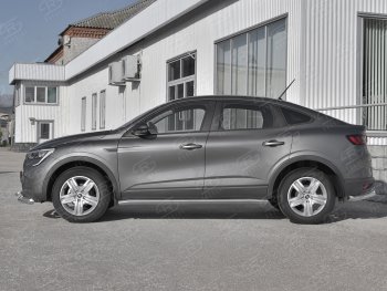 19 549 р. Защита порогов (Ø63 мм, нержавейка) SLITKOFF  Renault Arkana (2019-2025) (Металлические торцы под 90°)  с доставкой в г. Пермь. Увеличить фотографию 2