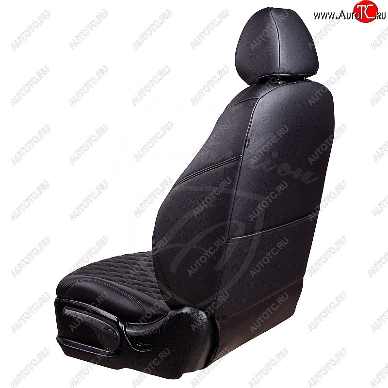 14 999 р. Чехлы для сидений Lord Autofashion Байрон (экокожа, 40/60 + подлокотник, 3 Г-образных подголовника)  Renault Arkana (2019-2025) (Черный, вставка черная, строчка черная)  с доставкой в г. Пермь