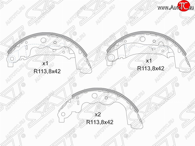1 649 р. Колодки тормозные задние SAT Renault Kangoo KW0 рестайлинг (2013-2016)  с доставкой в г. Пермь