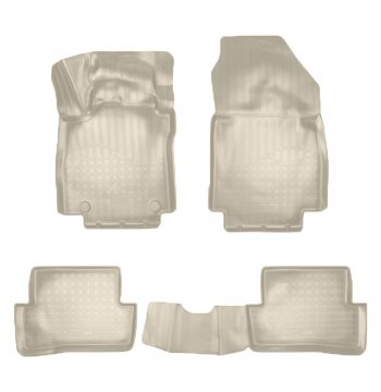 Коврики салонные Noplast (3D) Renault Clio ( KH98,  BH98) (2012-2020) дорестайлинг универсал, дорестайлинг, хэтчбэк 5 дв., рестайлинг универсал, рестайлинг, хэтчбэк 5 дв. (Бежевые)