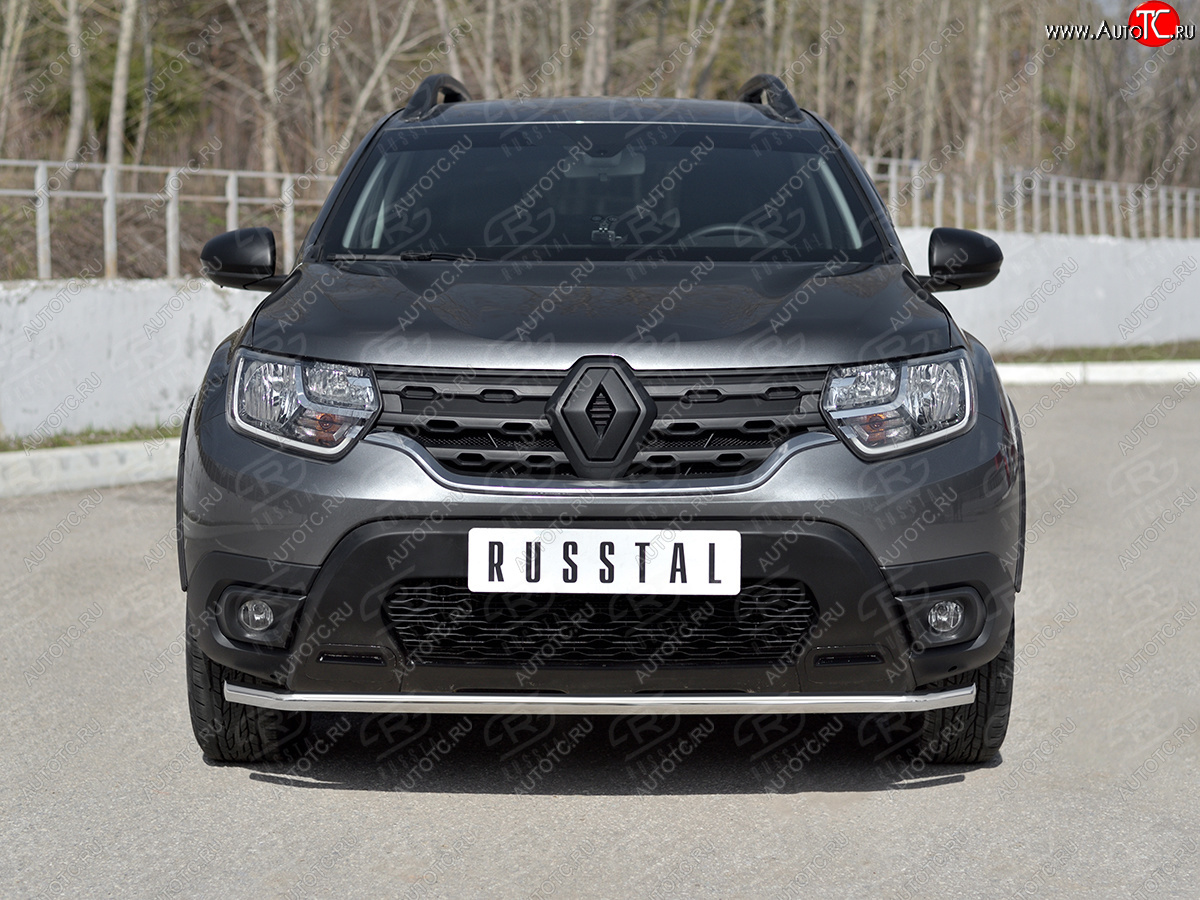 11 749 р. Защита переднего бампера (Ø42 мм, нержавейка) SLITKOFF  Renault Duster  HM (2021-2024) рестайлинг  с доставкой в г. Пермь