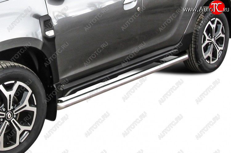 13 849 р. Защита порогов Slitkoff (Ø57 мм)  Renault Duster  HM (2021-2024) рестайлинг (Полированная нержавейка)  с доставкой в г. Пермь