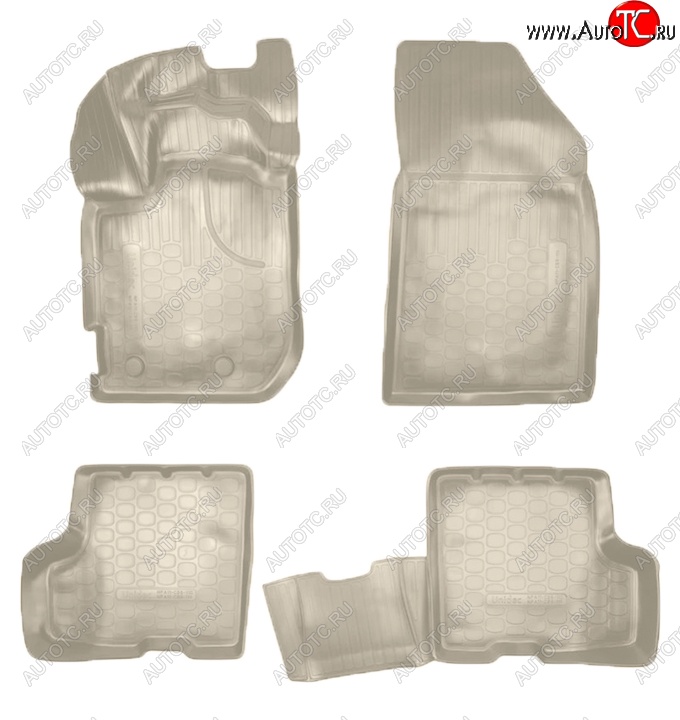 2 999 р. Коврики салонные Noplast (3D, без ящика под сидением)  Renault Duster  HM (2021-2024) рестайлинг (Бежевые)  с доставкой в г. Пермь