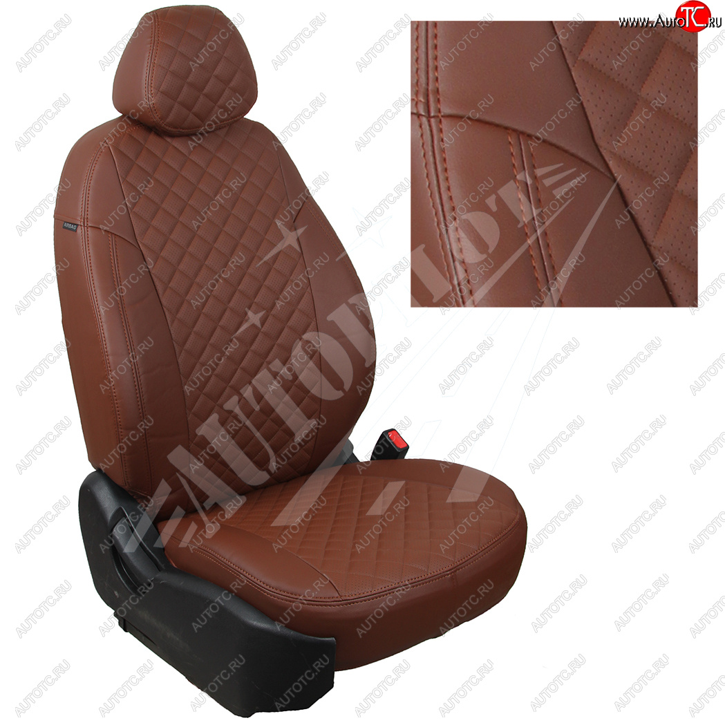 14 449 р. Чехлы сидений AUTOPILOT Экокожа Ромб (задняя спинка 40/60)  Renault Duster  HM (2021-2024) рестайлинг (Темно коричневый + Темно коричневый)  с доставкой в г. Пермь