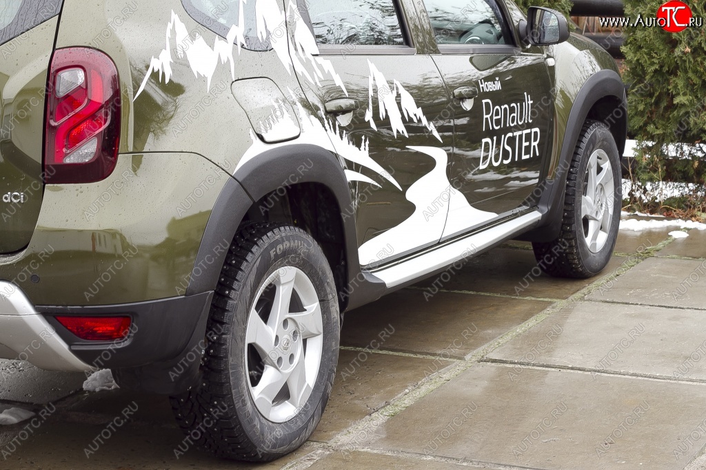 7 749 р. Накладки на колёсные арки RA Renault Duster HS рестайлинг (2015-2021) (Неокрашенные)  с доставкой в г. Пермь