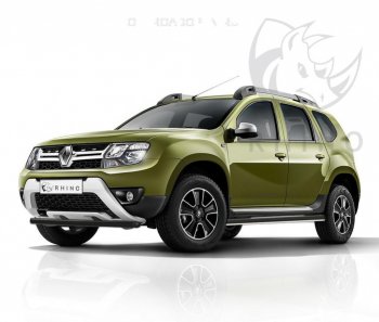 Пороги труба d63 ч. сталь SLITKOFF (v2) Renault Duster  HS (2015-2021) рестайлинг