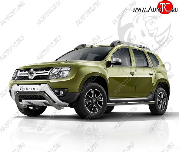 9 199 р. Защита переднего бампера (Ø63 мм волна, нержавейка) SLITKOFF  Renault Duster  HS (2015-2021) рестайлинг  с доставкой в г. Пермь