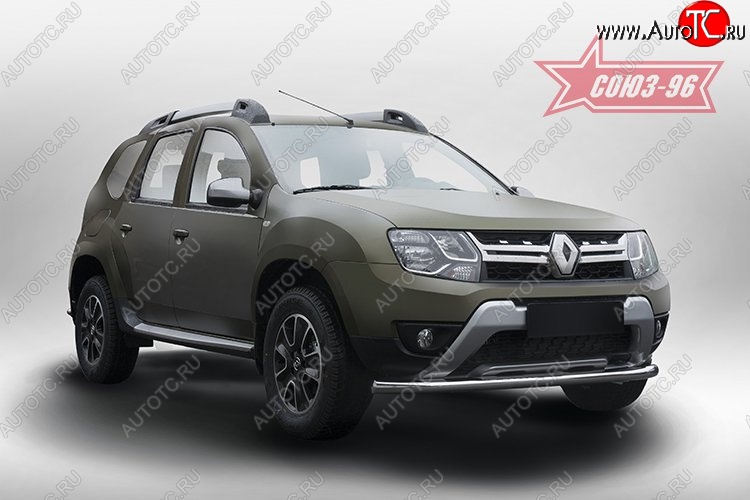 12 734 р. Защита переднего бампера одинарная Souz-96 (d60).  Renault Duster  HS (2015-2021) рестайлинг  с доставкой в г. Пермь