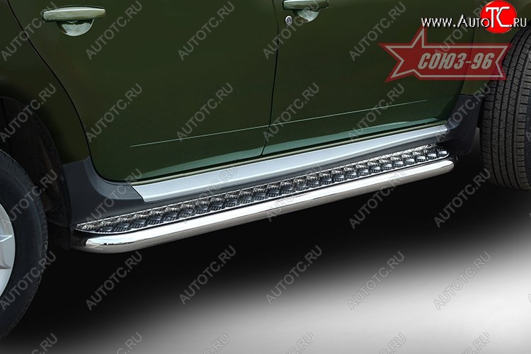 15 614 р. Защита порогов с листом Souz-96 (d60). Renault Duster HS рестайлинг (2015-2021)  с доставкой в г. Пермь