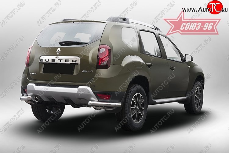 9 989 р. Защита заднего бампера из двух боковых уголков (d60) Souz-96  Renault Duster  HS (2015-2021) рестайлинг  с доставкой в г. Пермь