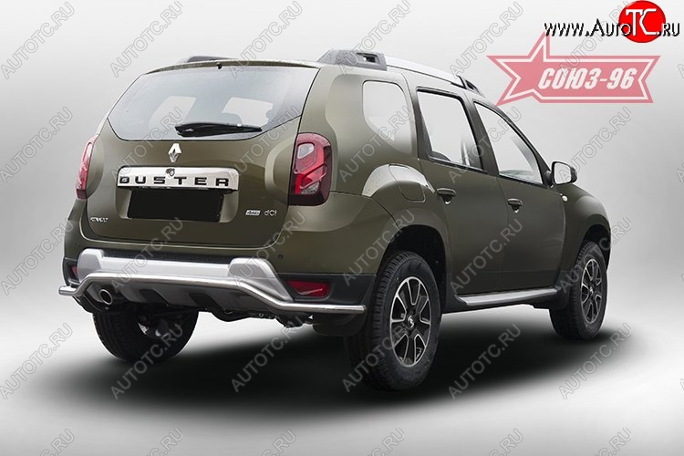 8 504 р. Волнистая защита заднего бампера с диаметром 42мм Souz-96  Renault Duster  HS (2015-2021) рестайлинг  с доставкой в г. Пермь
