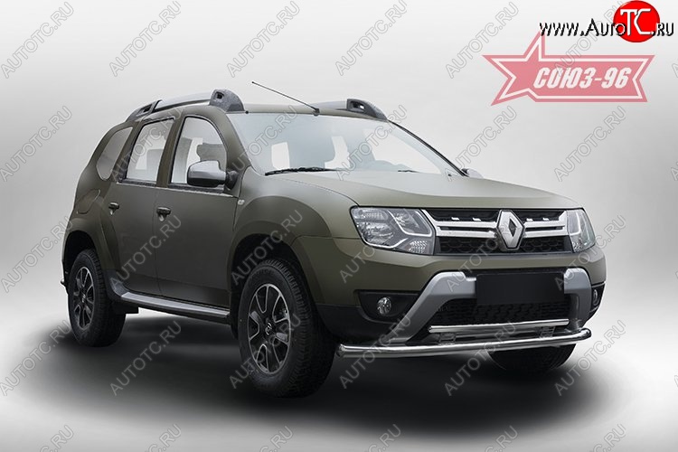 15 659 р. Защита переднего бампера двойная Souz-96 (d60/42).  Renault Duster  HS (2015-2021) рестайлинг  с доставкой в г. Пермь