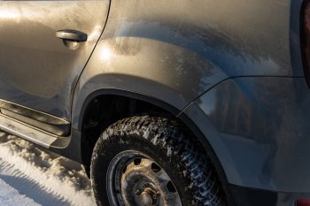 4 099 р. Защитные накладки на арки ArtForm Renault Duster HS рестайлинг (2015-2021) (Поверхность: шагрень)  с доставкой в г. Пермь. Увеличить фотографию 3