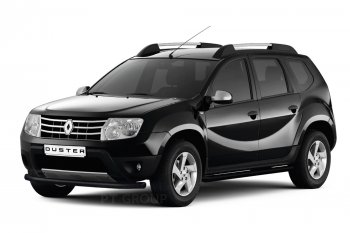 7 249 р. Защита порогов вогнутая из трубы Ø63 Petroil Tuning  Nissan Terrano  D10 (2013-2022), Renault Duster  HS (2010-2021) (шагрень ППК)  с доставкой в г. Пермь. Увеличить фотографию 2