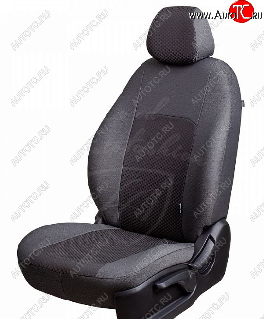 5 399 р. Чехлы для сидений Lord Autofashion Дублин (жаккард, 60/40)  Renault Duster  HS (2015-2021) рестайлинг (Оникс серый, вставка Сеул серый)  с доставкой в г. Пермь