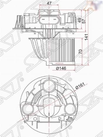 Мотор отопителя салона (W/O A/C) SAT Renault Logan 1 дорестайлинг (2004-2010)