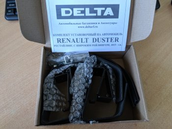 2 999 р. Крепления поперечин к рейлингам DELTA  Nissan Terrano  D10 (2013-2022), Renault Duster  HS (2015-2021) (Черный)  с доставкой в г. Пермь. Увеличить фотографию 3