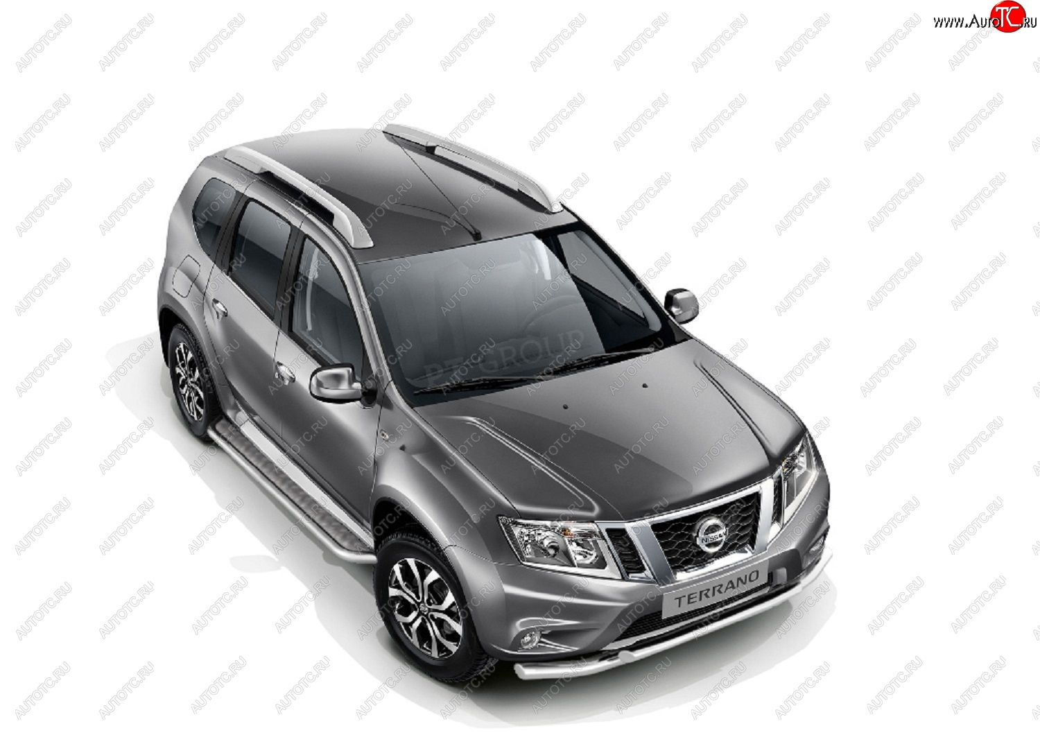 24 299 р. Порожки для ног из трубы Ø51 с алюминиевой площадкой Petroil Tuning  Renault Duster  HS (2010-2021) дорестайлинг, рестайлинг (Нержавеющая полированная сталь)  с доставкой в г. Пермь