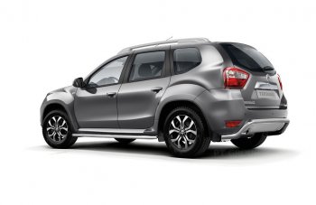24 299 р. Порожки для ног из трубы Ø51 с алюминиевой площадкой Petroil Tuning  Renault Duster  HS (2010-2021) дорестайлинг, рестайлинг (Нержавеющая полированная сталь)  с доставкой в г. Пермь. Увеличить фотографию 3