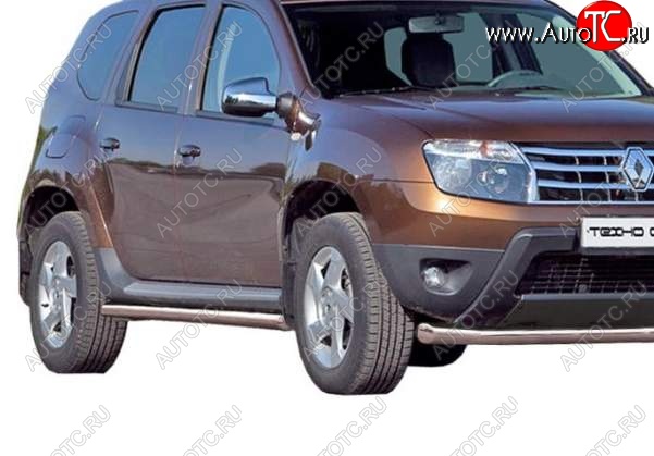 26 799 р. Защита порогов ТехноСфера (Техно Сфера) (нержавейка, 63.5 mm) Renault Duster HS дорестайлинг (2010-2015)  с доставкой в г. Пермь