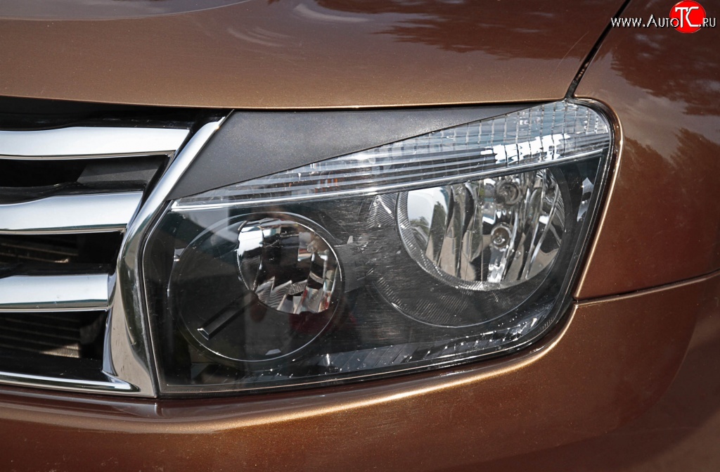 669 р. Реснички на фары RA Renault Duster HS дорестайлинг (2010-2015) (Неокрашенные)  с доставкой в г. Пермь